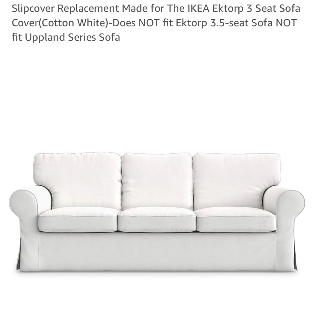 White cotton slipcover for Extorp Sofa- body only not for cushions